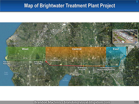 King County Brightwater trial - map of entire tunnel boring project.